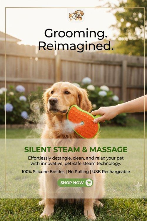 Grooming product' steam brush in lime green and bright orange